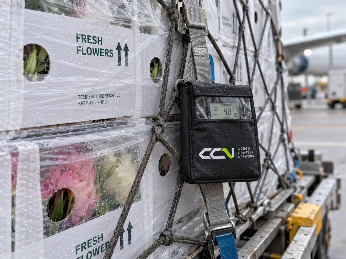Sacks of certified seed staged in a bright warehouse