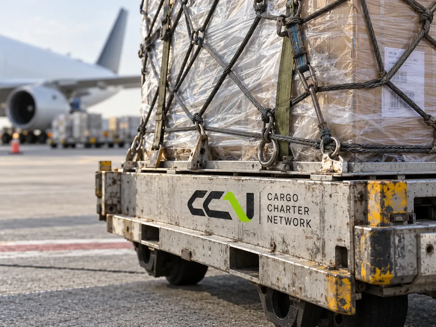CCN ULD prepared on an airport dolly