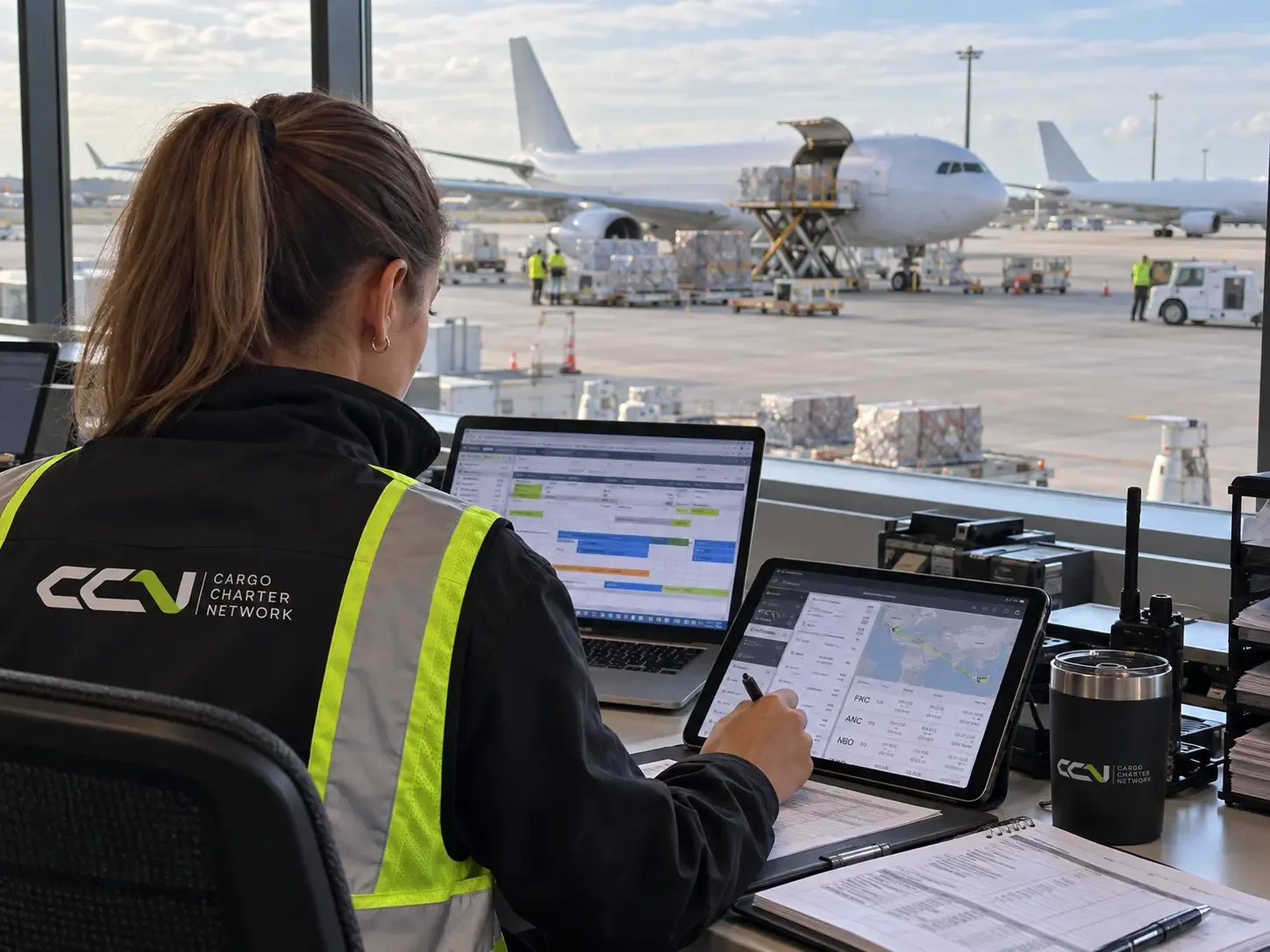 CCN coordinator overseeing several freighters
